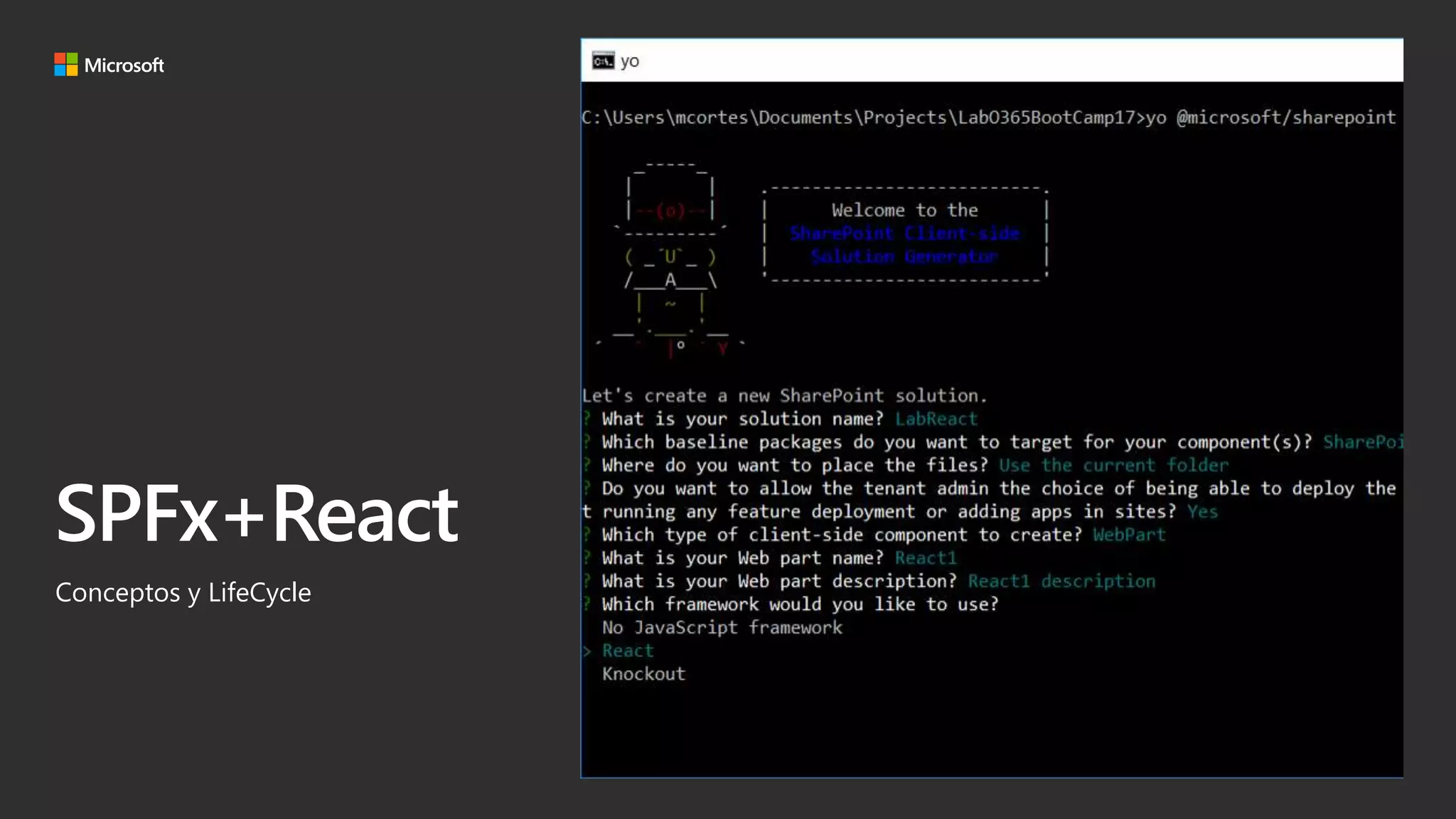 SPFx+React
Conceptos y LifeCycle
 