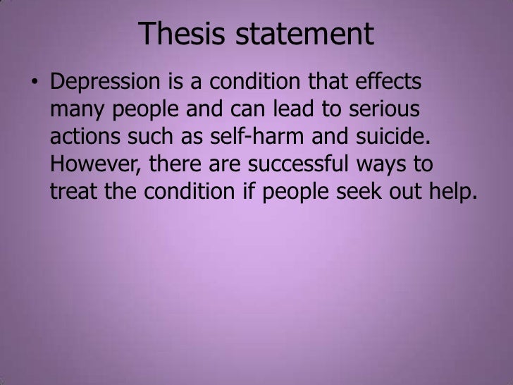 thesis statement examples for depression