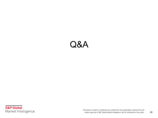Permission to reprint or distribute any content from this presentation requires the prior
written approval of S&P Global Market Intelligence. Not for distribution to the public.
Q&A
24
 