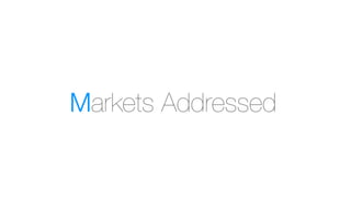 Markets Addressed
 