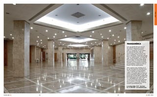 HOTÉIS / HOTELS
                              TRANSAMÉRICA
                              Com uma grande área que inclui um
                              dos melhores espaços para eventos
                              corporativos, o Hotel Transamérica
                              pode ser considerado um resort dentro
                              da cidade de São Paulo. Além de
                              apartamentos e suítes de extremo bom
                              gosto e qualidade e área de lazer com
                              piscina climatizada, o hotel oferece Health
                              Club com quadra de tênis, minicampo de
                              golfe, campo de futebol society, sauna e
                              pista de cooper. Os restaurantes de alta
                              gastronomia são um convite ao paladar.
                              Hospedar-se no Transamérica é garantia
                              de tranquilidade e conforto em meio ao
                              frenético ritmo da capital paulista.

                              With a spacious area, including one of
                              the city’s best spaces for corporate events,
                              Hotel Transamérica can be considered
                              a resort inside the city of São Paulo. In
                              addition to its quality suites and rooms of
                              extreme good taste and leisure area with
                              heated pool, the hotel offers a Health Club
                              that includes tennis court, golf minicourse,
                              six-a-side football court, sauna, and
                              running trail. Its haute cuisine restaurants
                              are an invitation to the taste. Staying at
                              Transamérica is a guarantee of relaxing
                              moments amid SP frenetic pace.

                              Av. das Nações Unidas, 18.591 - Santo Amaro
                              Tel.: (11) 5693-4050 - www.transamerica.com.br




SAO PAULO GUIDE   108   109                                                    hotÉIS / HOTELS
 