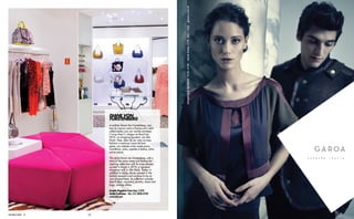 C



                                                                       M



                                                                       Y



                                                                      CM



                                                                      MY



                        Diane Von                                     CY


                        Furstenberg                                   CMY



                        A estilista Diane Von Furstenberg, com         K


                        loja de mesmo nome e famosa por vestir
                        celebridades com seu vestido envelope
                        (“wrap dress”), chegou ao Brasil em
                        2010, no shopping Iguatemi, em São
                        Paulo. Hoje, além de ser vista na cena
                        fashion e continuar ícone de bom
                        gosto, sua coleção inclui moda praia,
                        cosméticos, joias, sapatos e bolsas, entre
                        outras peças.

                        The stylist Diane von Furstenberg, with a
                        store of the same name and famous for
                        wearing celebrities with its wrap dresses,
                        arrived in Brazil in 2010, in Iguatemi
                        shooping mall, in São Paulo. Today, in
                        addition to being always present in the
                        fashion scenario and continue to be an
                        icon of good taste, its collection includes
                        beach wear, cosmetics, jewelry, shoes and
                        bags, among others.

                        Avenida Brigadeiro Faria Lima, 2.232
                        Jardim Paulistano - Tel.: (11) 3034-4720
                        www.dvf.com




SAO PAULO GUIDE   126
 