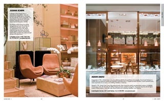 JULIANA SCARPA




                                                                                                                                                                                                                            JÓIAS / JEWELRY
              A designer Juliana Scarpa trocou a
              administração pela joalheria. Sorte das
              brasileiras que podem apreciar suas peças
              de cores vibrantes e formas impactantes. Sua
              marca chama a atenção pela sofisticação
              brasileira, traduzida em brincos quase
              sempre oversized de pedras coloridas.

              The designer Juliana Scarpa has quit the
              management area to join the jewelry one.
              Good news for Brazilian women, who
              can appreciate her pieces with vibrant
              colors and impacting shapes. Her brand
              calls the attention because of the Brazilian
              sophistication translated into usually oversized
              earrings with colored jams.

              Av. Magalhães de Castro, 12.000 - Cidade Jardim
              Tel.: (11) 3758-2178 - www.julianascarpa.com.br




                                                                       MONTE CRISTO
                                                                       Inaugurada em 1961, a Monte Cristo é umas das joalherias preferidas dos paulistanos mais exigentes. Seu principal destaque é o
                                                                       trabalho feito com diamantes de diferentes lapidações combinados entre si. Campeã de vendas da Rolex, a marca apresenta outros
                                                                       nomes importantes em seu acervo, como Breitling, Montblanc e Victorinox.

                                                                       Opened in 1961, Monte Cristo is one of the preferred jewelry shops among the capital’s most demanding customers. Its highlights
                                                                       are the pieces made with diamonds with different lapping structures combined among them. The jewelry shop that sells the highest
                                                                       number of Rolex products, it also offers other famous brands such as Breitling, Montblanc, and Victorinox.

                                                                       Avenida Brigadeiro Faria Lima, 2.232 - Jardim Paulistano - Tel.: (11) 3032-8905 - www.montecristo.com.br




SAO PAULO GUIDE                                                  178                                                                             179                                                      JÓIAS / JEWELRY
 