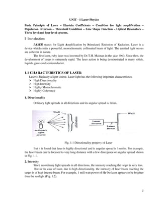 Fundamentals of Laser Physics: Principles, Emission, and Population ...