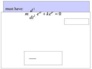 must have:
m e  0
qt
 ke
qt
d 2
dt2
 