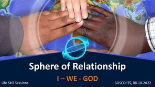 Sphere of Relationship
I – WE - GOD BOSCO ITS, 08-10-2022
Life Skill Sessions
 