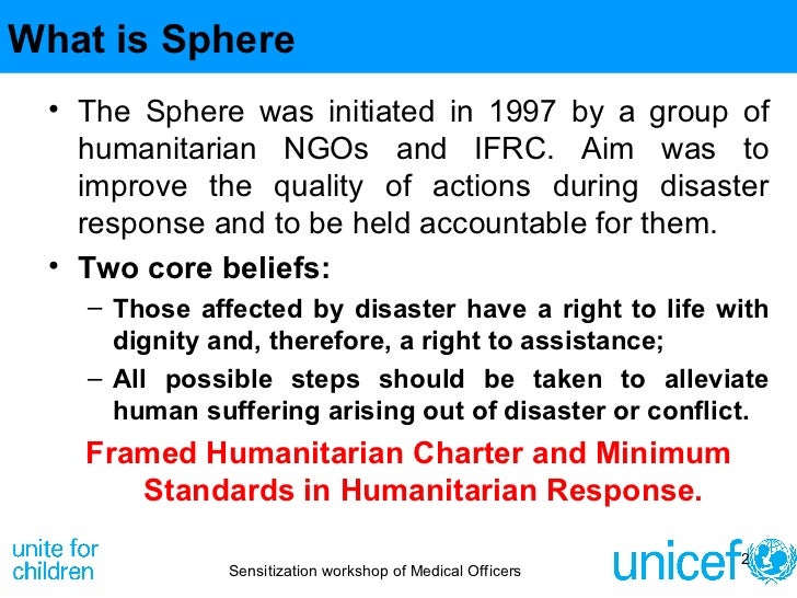 Sphere standards health response