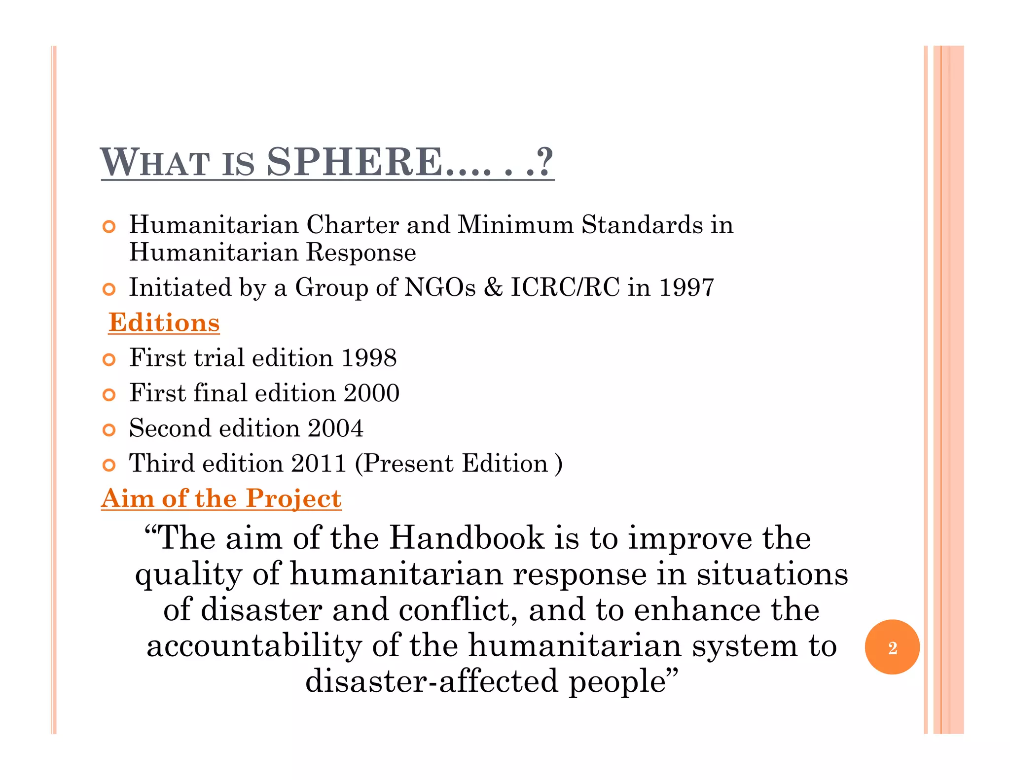 Sphere standards of wash PPT