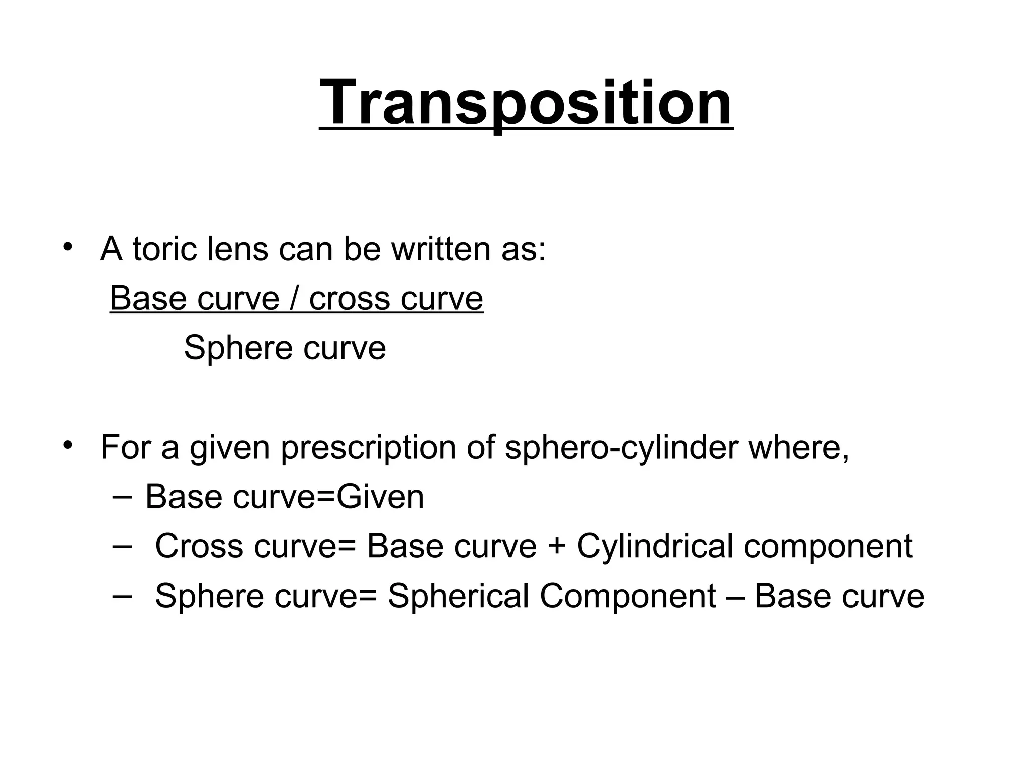 Spherical, cylindrical and toric lenses | PPT