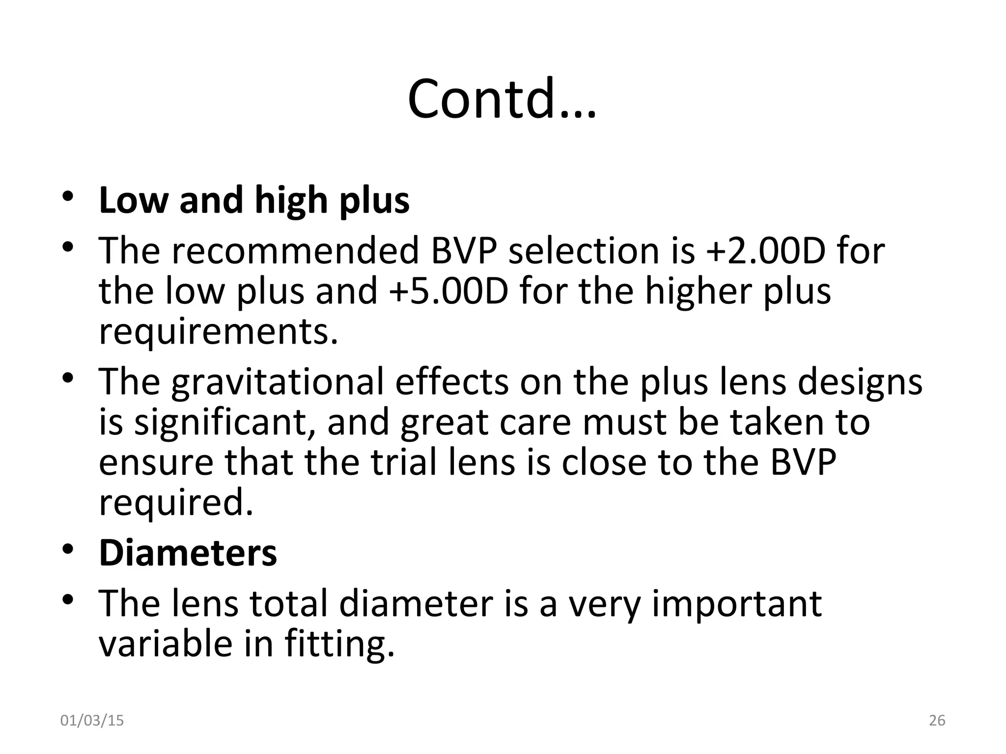 Spherical RGP contact lens fitting and prescribing | PPT