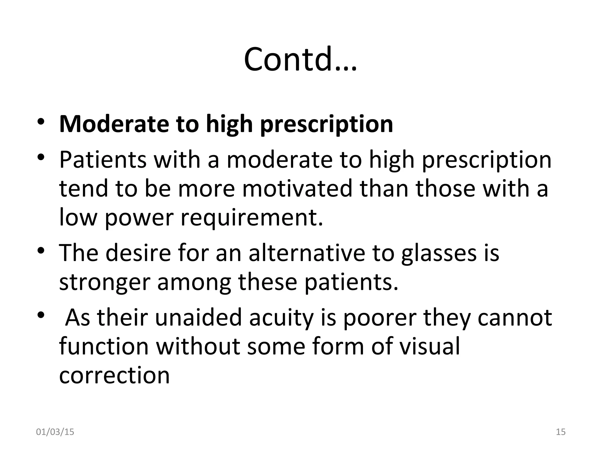 Spherical RGP contact lens fitting and prescribing