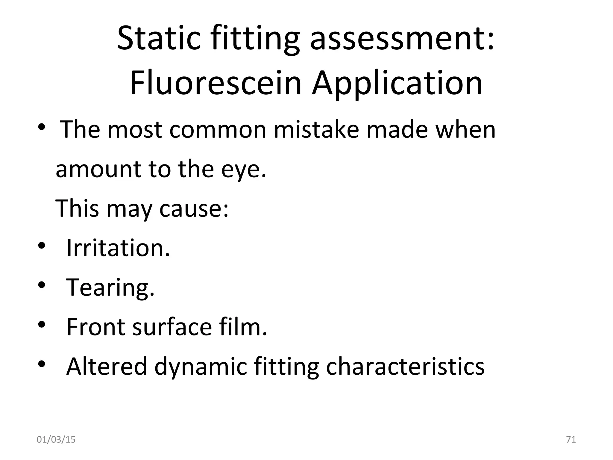 Spherical RGP contact lens fitting and prescribing