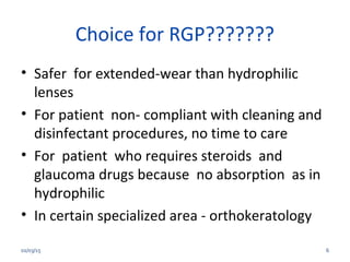 Spherical RGP contact lens fitting and prescribing | PPT