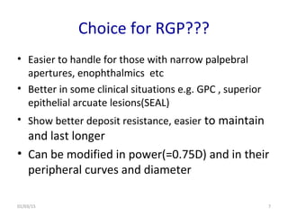Spherical RGP contact lens fitting and prescribing | PPT
