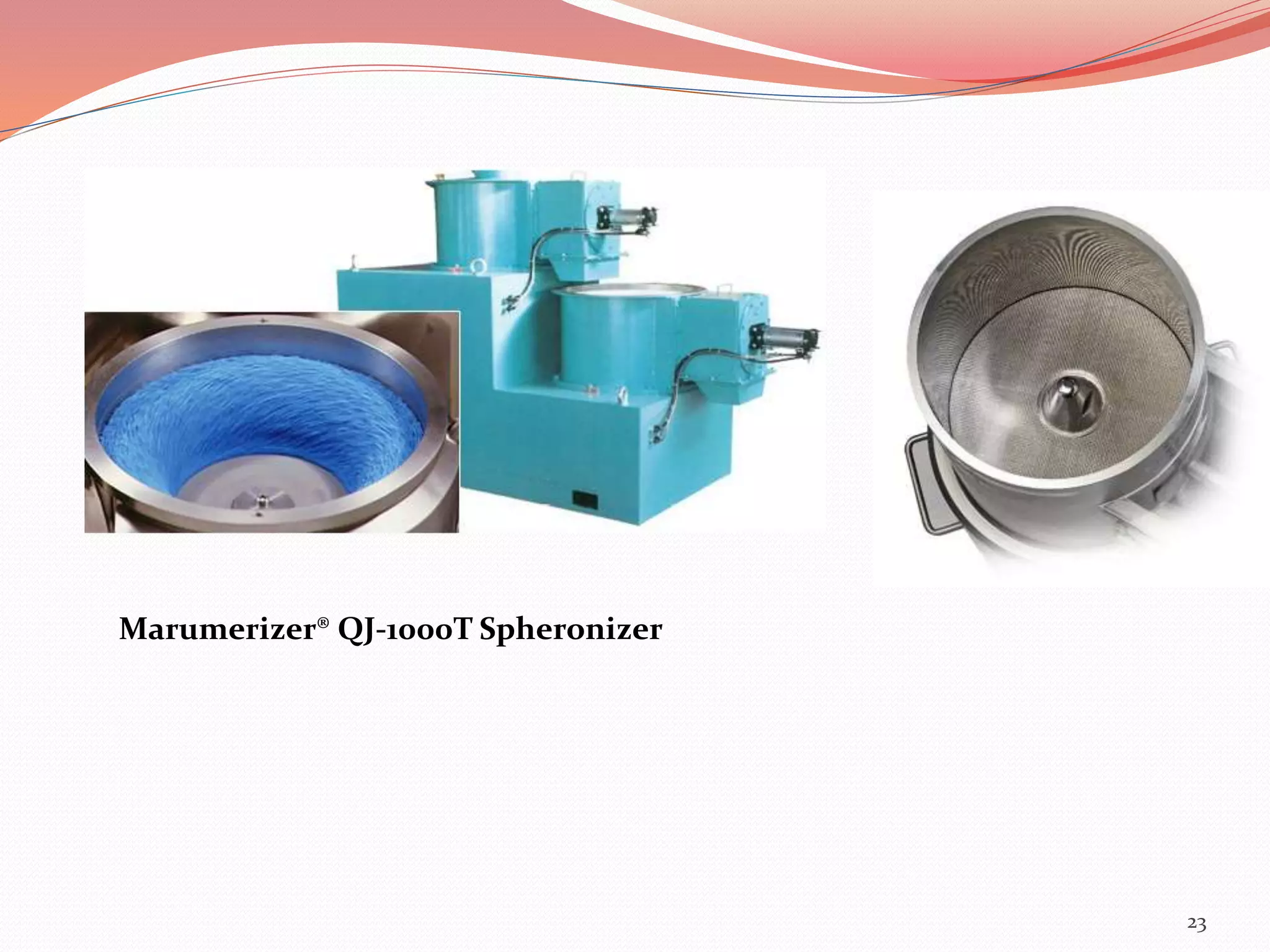 23 
Marumerizer® QJ-1000T Spheronizer 
 