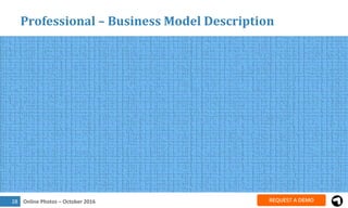 Online Photos – October 201628
Professional – Business Model Description
 