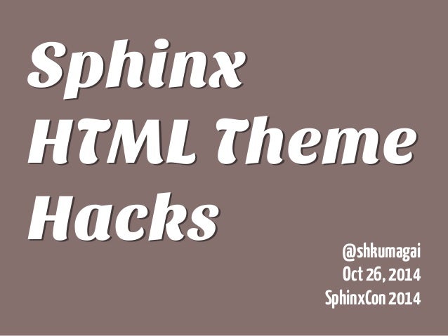 sphinx html theme hacks