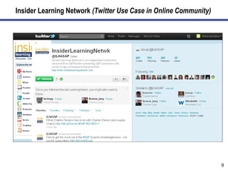 Insider Learning Network  (Twitter Use Case in Online Community) 