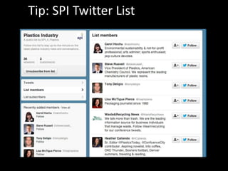 Tip: SPI Twitter List
 
