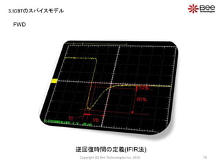 FWD
逆回復時間の定義(IFIR法)
78Copyright (C) Bee Technologies Inc. 2010
3.IGBTのスパイスモデル
 