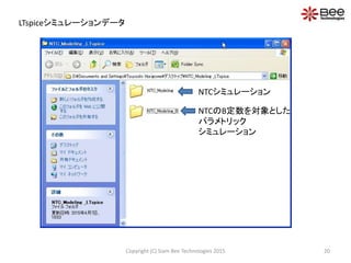20Copyright (C) Siam Bee Technologies 2015
LTspiceシミュレーションデータ
NTCシミュレーション
NTCのB定数を対象とした
パラメトリック
シミュレーション
 