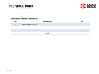 Common Mode Choke Coil
          No.                          Manufacturer   Pcs.
          1     KOURINGIKEN CO.,LTD.    ...