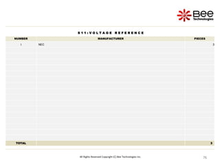 76
76
76
76
76
76
76
76
76
76
76
76
All Rights Reserved Copyright (C) Bee Technologies Inc.
S 1 1 : V O L T A G E R E F E R E N C E
NUMBER MANUFACTURER PIECES
1 NEC 3
TOTAL 3
 