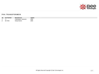 157
157
157
157
157
157
157
157
157
157
157
157
157
157
157
157
157
157
157
157
157
157
157
157
157
157
157
157
157
157
157
157
157
157
157
157
157
157
157
157
157
157
All Rights Reserved Copyright (C) Bee Technologies Inc.
P 0 6 : T R A N S F O R M E R
No. Part Number Manufacturer Update
1 T1 Chatchawan Electronic 2006
2 SD-1603 Aihara Electric 2006
 