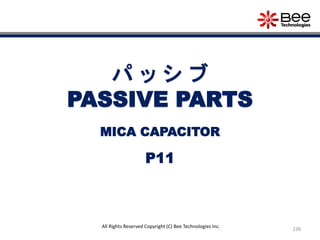 238
All Rights Reserved Copyright (C) Bee Technologies Inc.
パ ッ シ ブ
PASSIVE PARTS
P11
MICA CAPACITOR
 