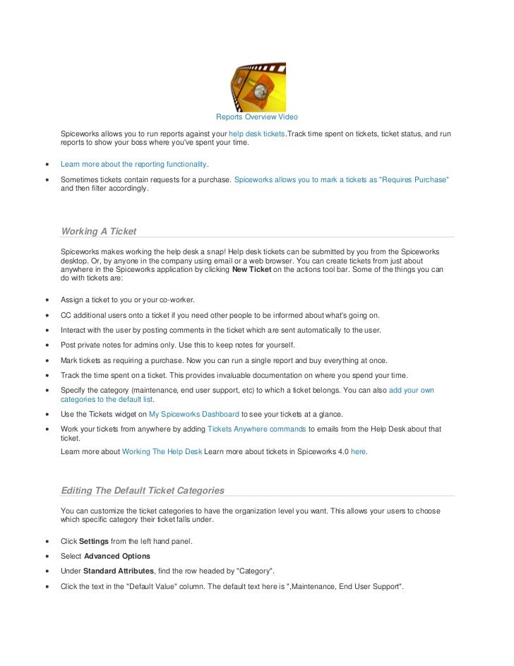 Spiceworks It Help Desk Overview