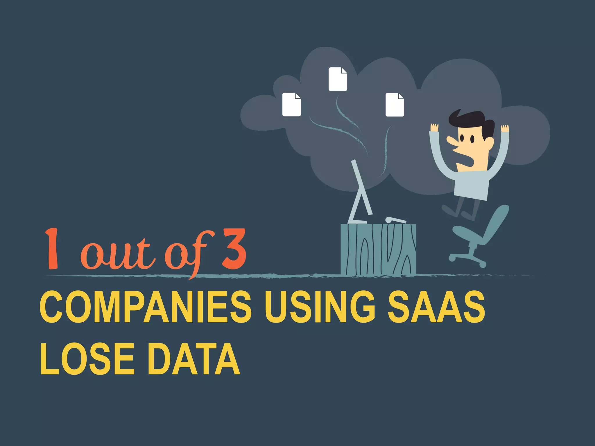 1 out of 3
COMPANIES USING SAAS
LOSE DATA
 