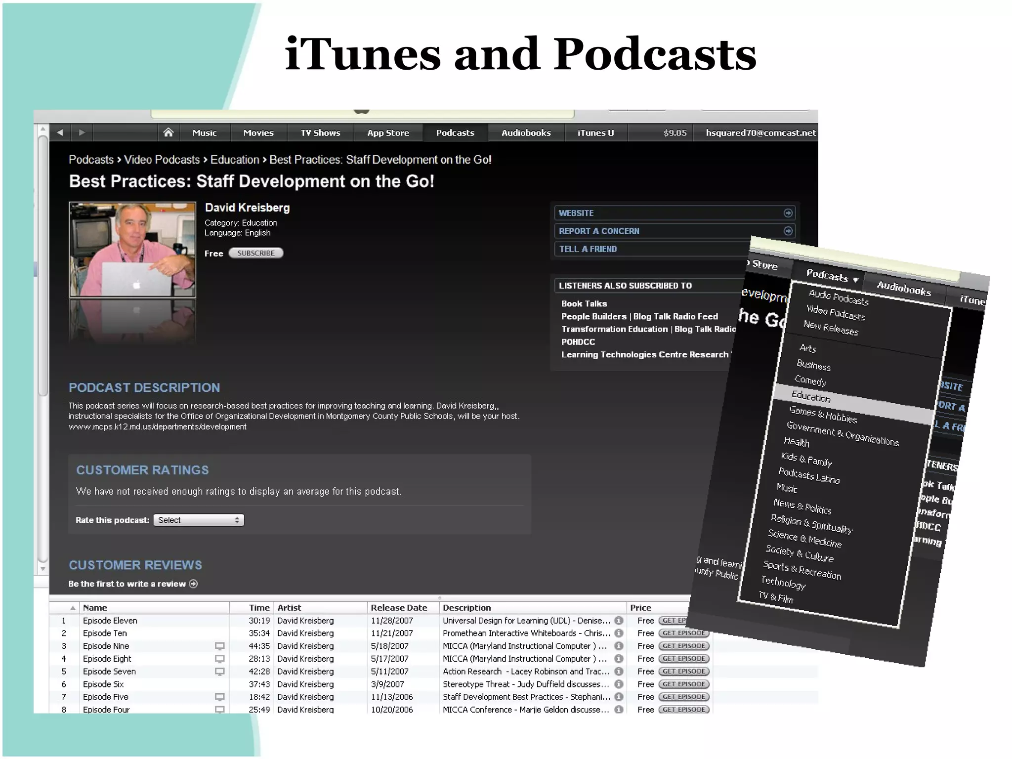 iTunes and Podcasts 
