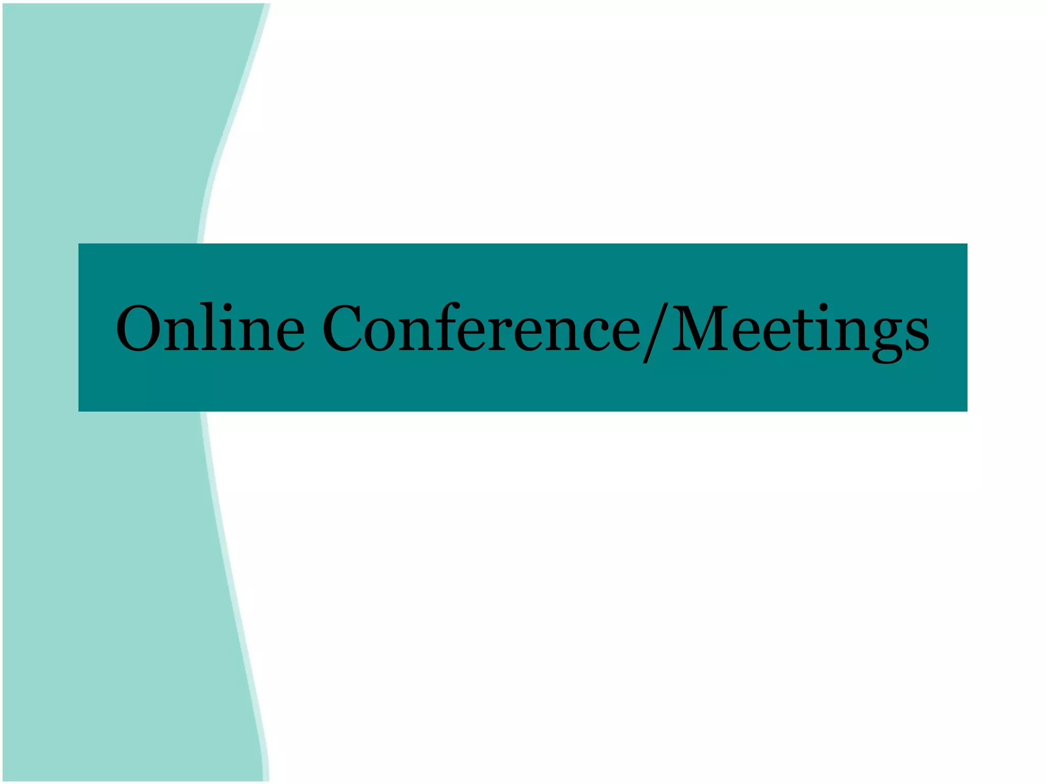 Online Conference/Meetings 