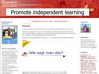 Promote independent learning 