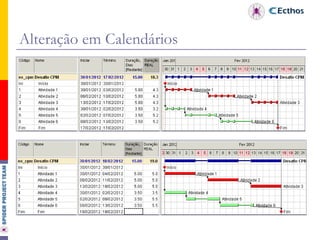 Alteração em Calendários 