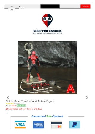  0 ITEMS
LOG IN
Color
A - Loose
Sale Ends Once The Timer Hits Zero!
Item Type: Model
Gender: Unisex
Size: 6"
Spider-Man Tom Holland Action Figure
     4 reviews
$51.42 $32.28 SAVE $19.14
 Estimated delivery time 7-30 days
USD
 