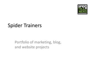 Spider Trainers

   Portfolio of marketing, blog,
   and website projects
 
