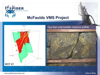 McFaulds VMS Project

                  Cpy-Sph polymetallic massive sulfide




                   MCF-04-41
MCF #1
 