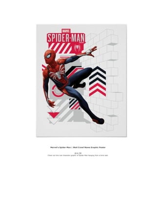 Marvel's Spider-Man | Wall Crawl Name Graphic Poster
$14.30
Check out this cool character graphic of Spider-Man hanging from a brick wall.
 
