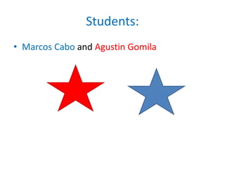 Students:
• Marcos Cabo and Agustin Gomila
 