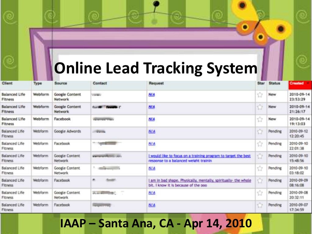 Online Lead Tracking System IAAP
