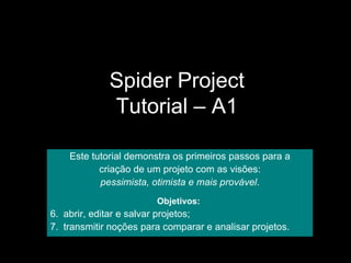 Spider Project Tutorial – A1 ,[object Object],[object Object],[object Object],[object Object],[object Object],[object Object]
