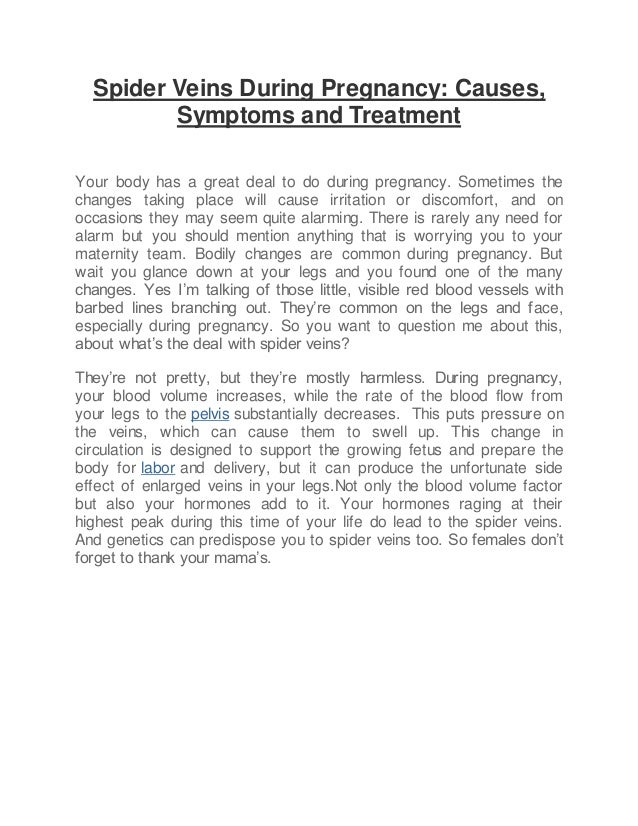 Spider veins during pregnancy