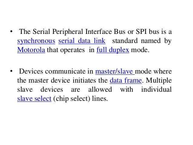 Motorola Serial Peripheral Interface Spi Protocol