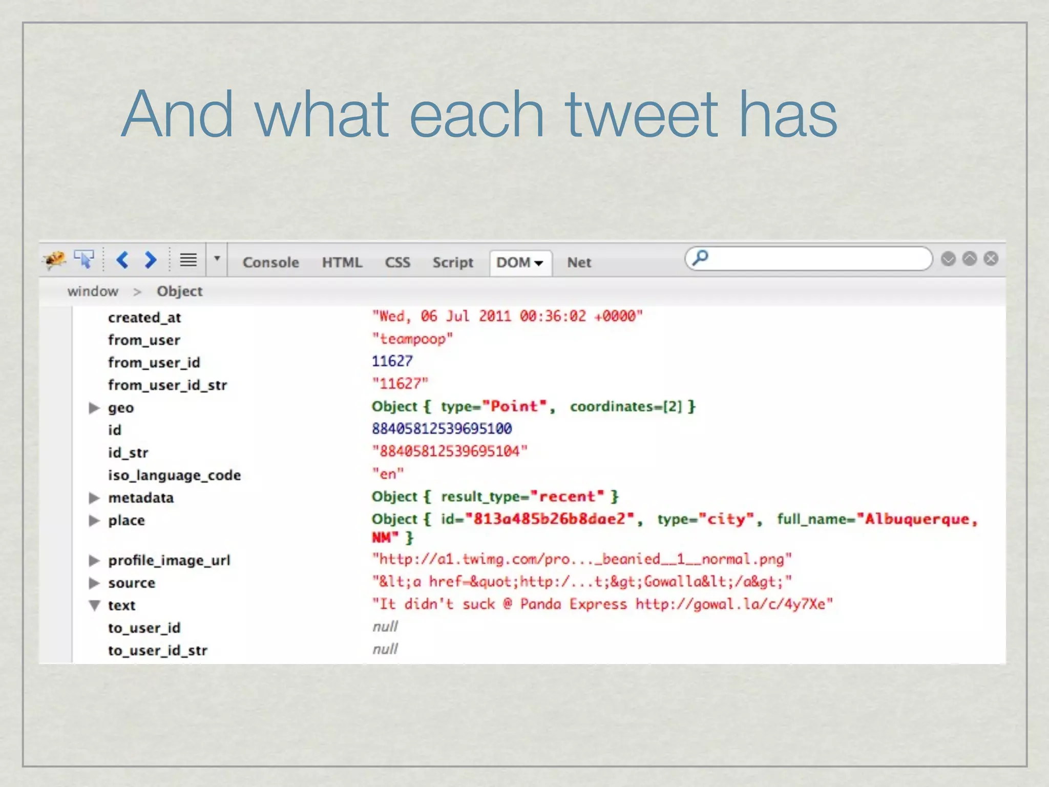 And what each tweet has
 