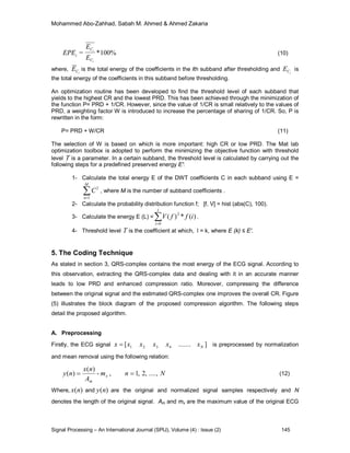 ECG Signal Compression Technique Based on Discrete Wavelet Transform ...
