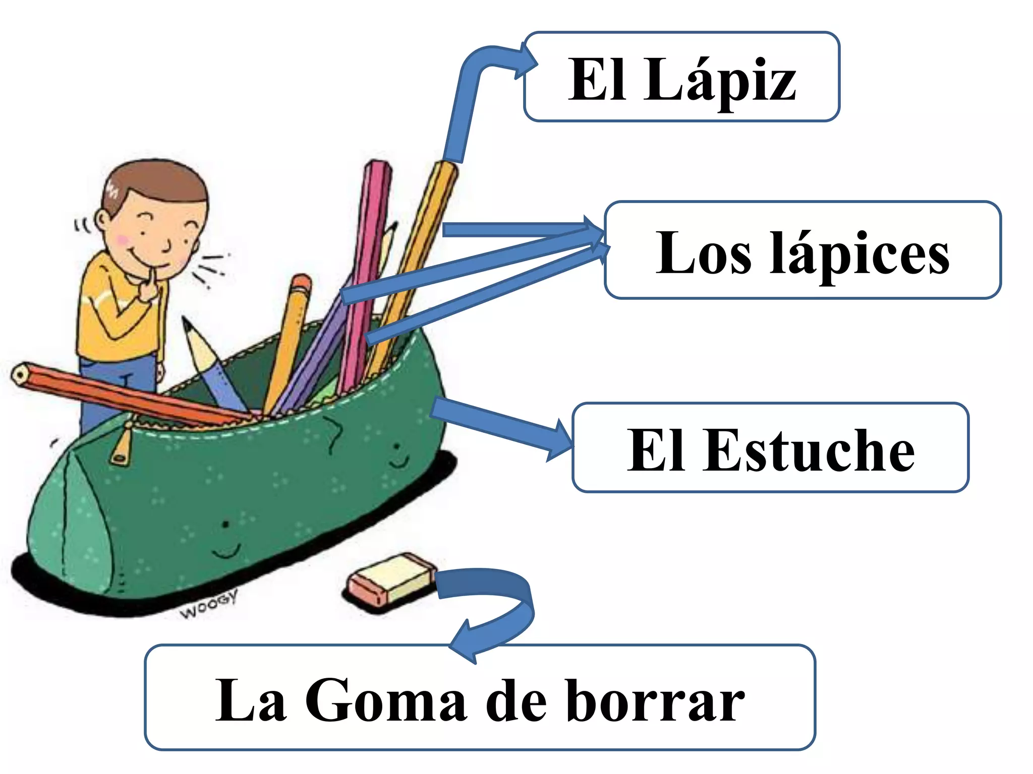 El LápizLos lápicesEl EstucheLa Goma de borrar