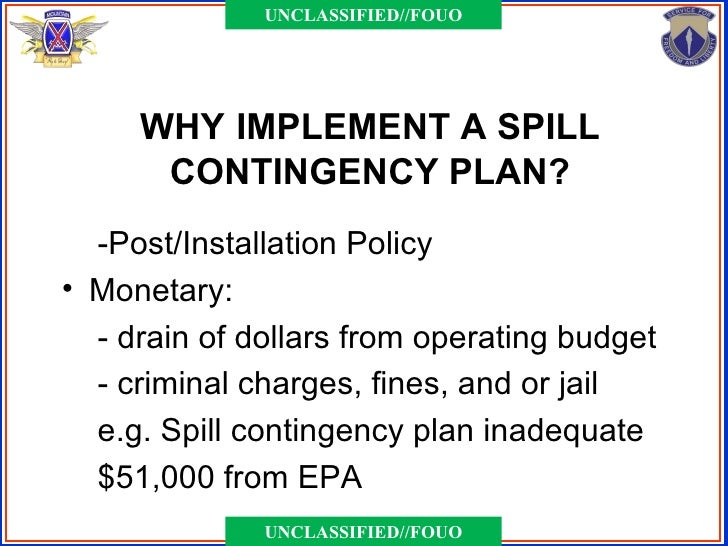 Spill contingency plan