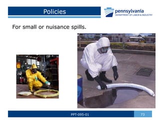 Policies
For small or nuisance spills.
73
PPT-095-01
 