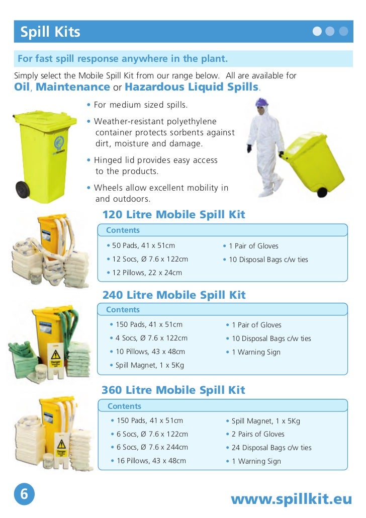 Spill kits and Containment Systems